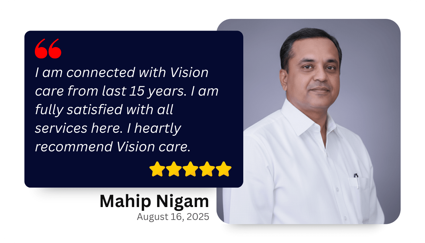 testimonial 5 by loyal customer at Vision Care Optical Care
